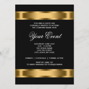 Modelo de Convite de Festa Corporativa Black Gold