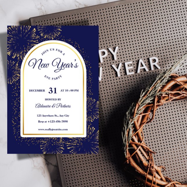 Modelo de convite de festa de Ano Novo de Luxo (Luxury Holiday Party Invitations)