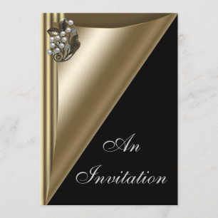 Modelo de convite de festa de evento Black & Gold