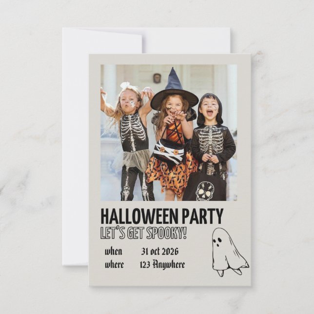 Modelo de Convite de Festa de Halloween para Crian (Frente)