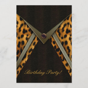 Modelo de Convite de Festa de Leopardo
