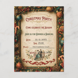 Modelo de Convite de Festa de Natal Vintage