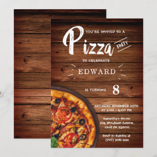 Modelo de Convite de Festa de Pizza para Impressão