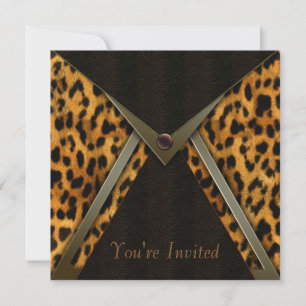 Modelo de Convite de Festa Leopardo