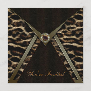 Modelo de Convite de Festa Leopardo
