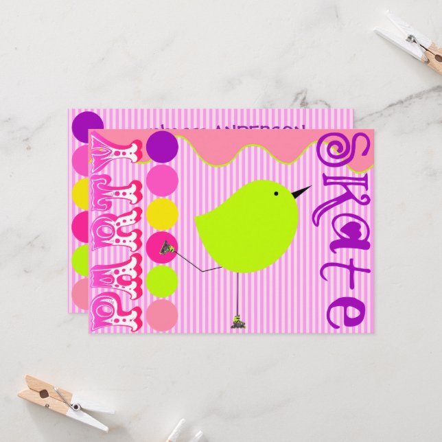 Modelo de Convite de festas de Skate (Frente/Verso In Situ)