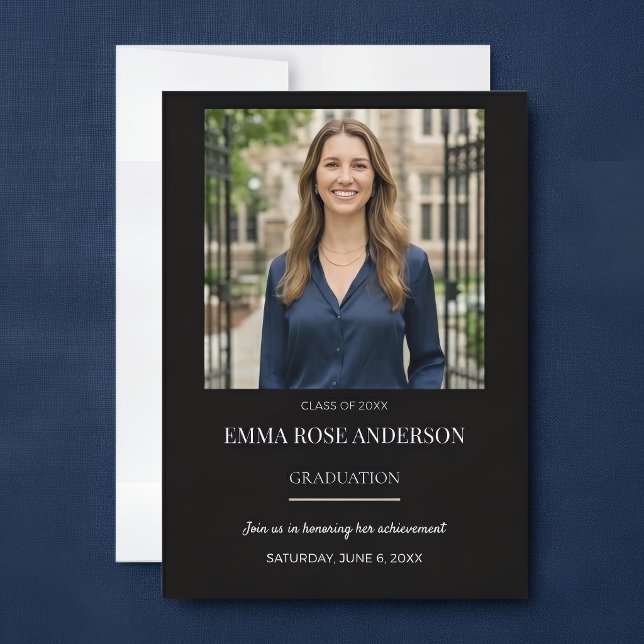 Modelo de Convite de Formatura com Foto para Ela (Criador carregado)