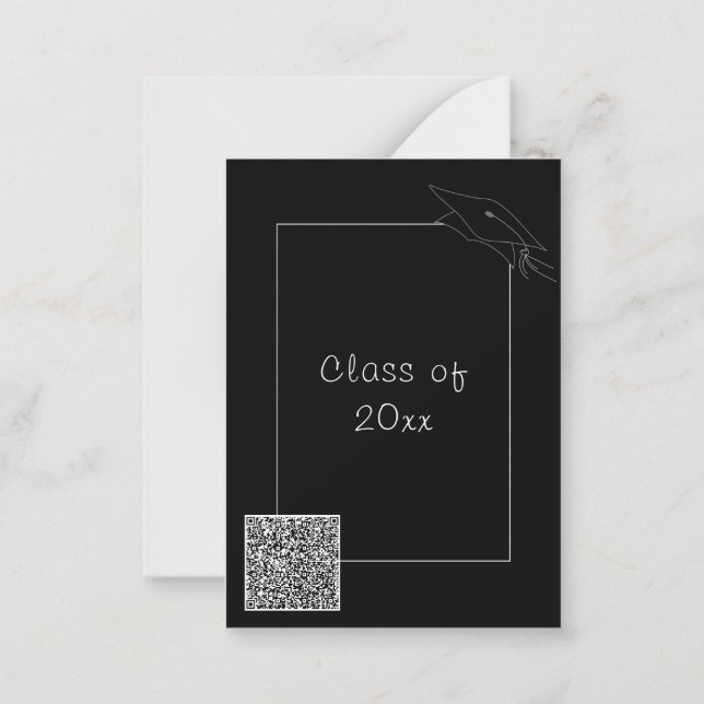 Modelo de Convite de Formatura Preto com Código QR (Verso)