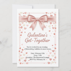 Modelo de Convite de Galentine's Day em Dourado Ro