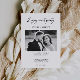Modelo de convite de noivado com foto minimalista