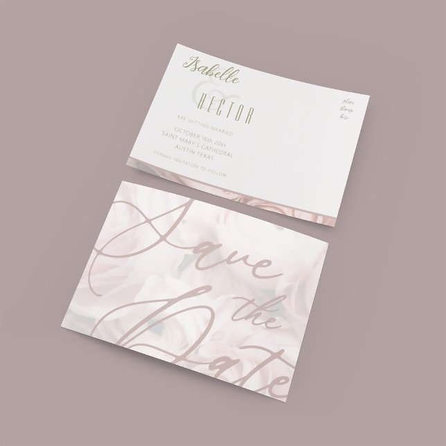 Modelo de Convite de Peonias para Salvar a Data (Criador carregado)