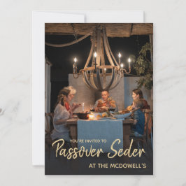Modelo de convite de Pessach Seder com foto da fam