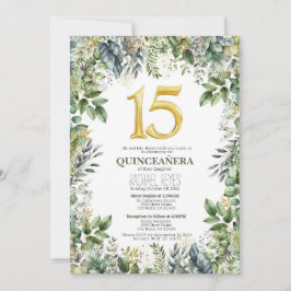 Modelo de Convite de Quinceañera com Verdura