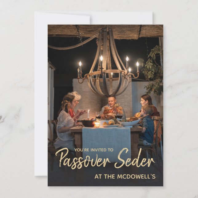 Modelo de Convite de Seder de Páscoa com Foto da F (Frente)