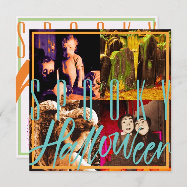 Modelo de Convite de Spooky Halloween (Frente/Verso)