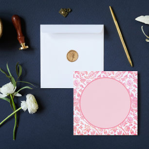 Modelo de convite em branco floral vintage rosa