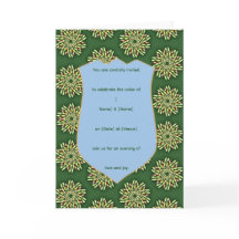 Modelo de Convite Floral Elegante com Escudo