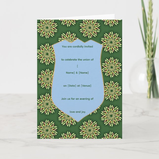 Modelo de Convite Floral Elegante com Escudo   (Frente)