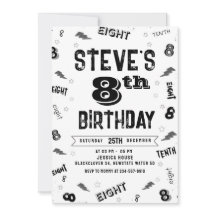 modelo de Convite Número da Festa de aniversário 8