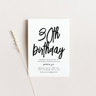 Modelo de Convite para aniversário de 30 anos Simp