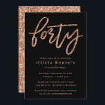 Modelo de Convite para aniversário de 40 anos de r<br><div class="desc">Convite para aniversário de 40 anos de rosa Dourado com Acentos de Glitter

A cor de fundo e as cores do texto podem ser alteradas!

*Por favor,  note que o brilho é como efeito impresso e não peças de brilho físico.


Por favor,  entre em contato comigo para qualquer pergunta!</div>