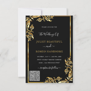 Modelo de Convite para Casamento de Código QR Pret