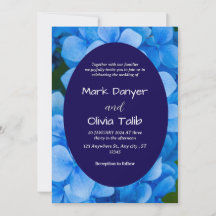Modelo de Convite para Casamento de Conselho Azul 