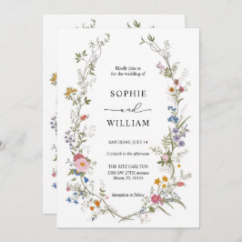 Modelo de Convite para Casamento de Flores Selvage