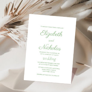 modelo de convite para casamento digital verde de