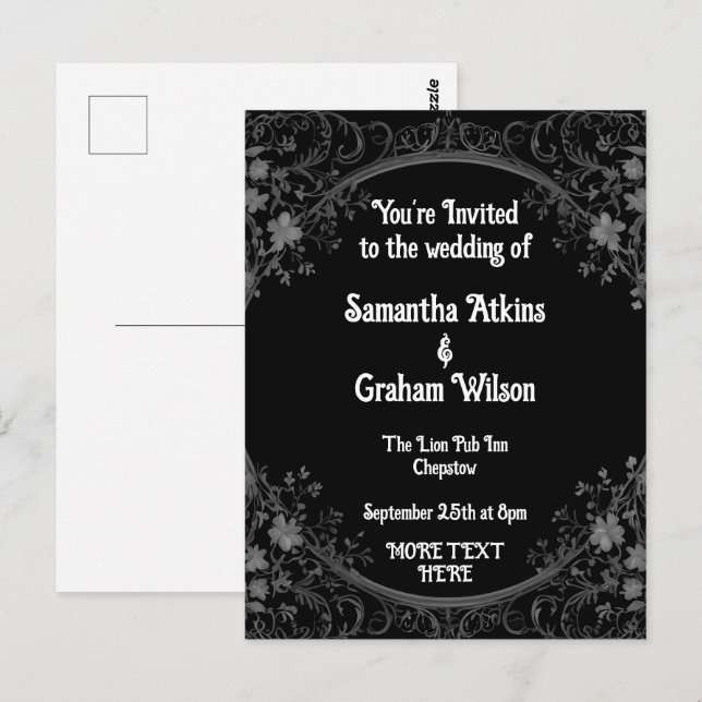 Modelo de convite para casamento impresso (Frente/Verso)