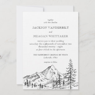 Modelo de Convite para Casamento Rustic Mountain