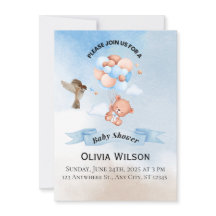 Modelo de Convite para Chá de fraldas Elegante