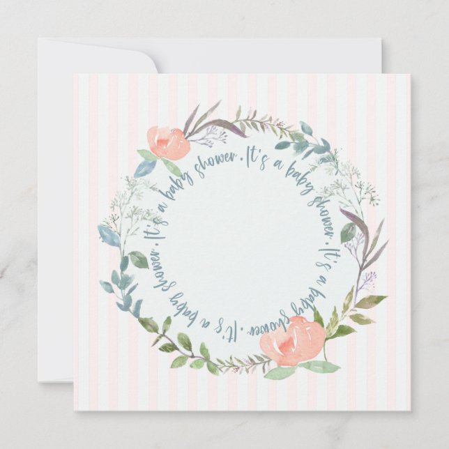 Modelo de Convite para Chá de fraldas Elegante (Frente)