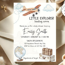 Modelo de Convite para Chá de fraldas Pequeno Expl