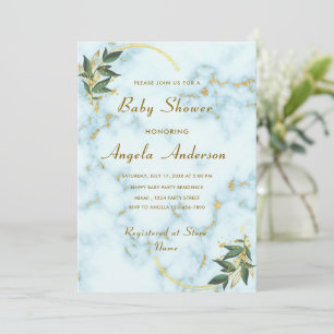 Modelo de Convite para Chá do White Marble Baby Bo