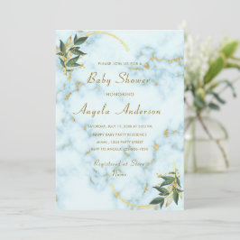 Modelo de Convite para Chás de fraldas de Marble B