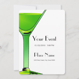 Modelo de Convite para Cocktails Verde Martini