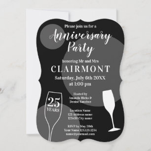 Modelo de convite para festa de aniversário de 25