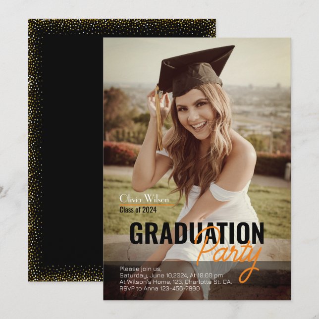 Modelo de Convite para Festa de formatura de Fotog (Frente/Verso)