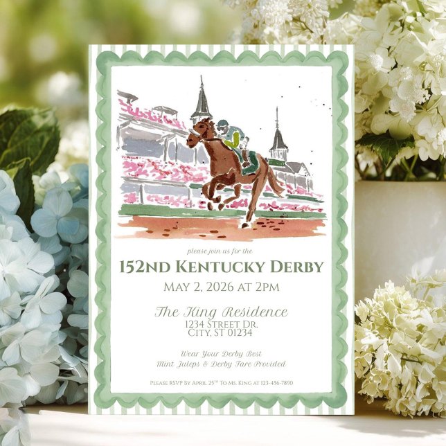 Modelo de Convite para Festa do Kentucky Derby | C (Criador carregado)