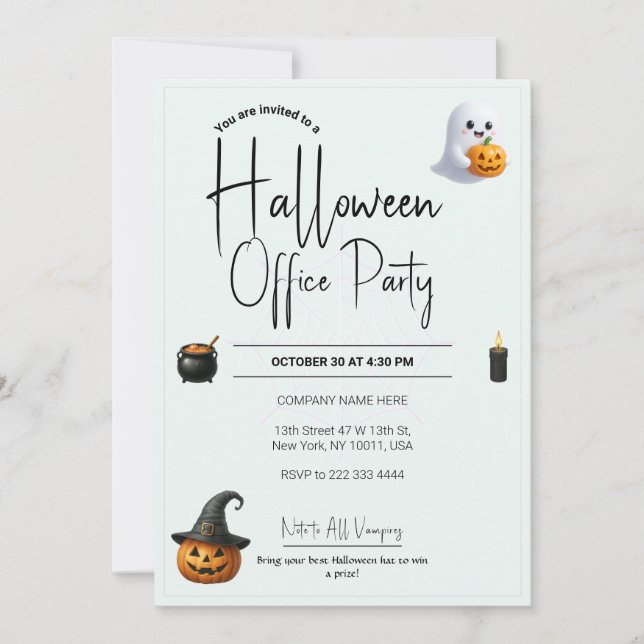 Modelo de Convite para Halloween do Office (Frente)