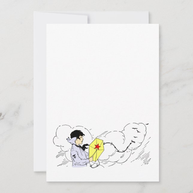 Modelo de Convite para Nuvens Kite e Windy (Frente)