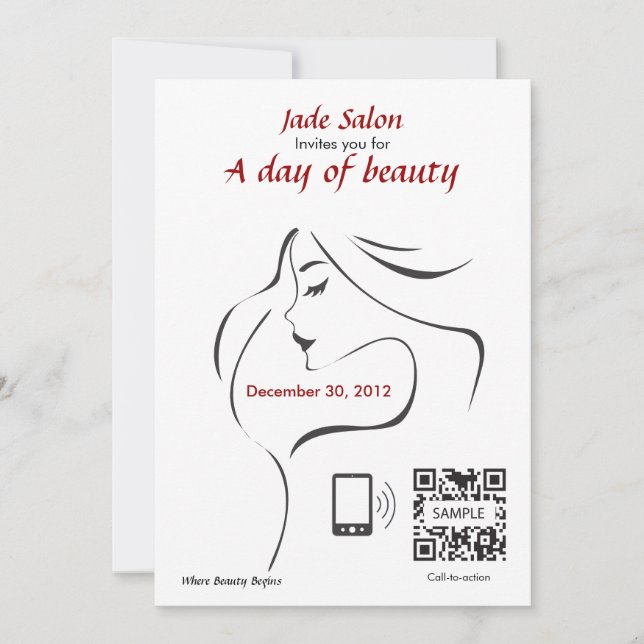 Modelo de Convite Salão de Cabelereiro (Frente)