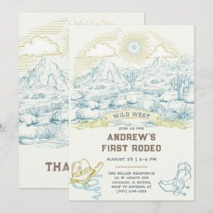 Modelo de Convite Vintage Primeiro Rodeio