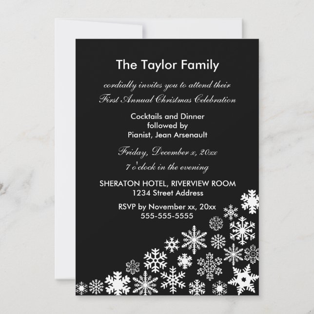 Modelo de Convite White Snowflakes 5x7 (Verso)