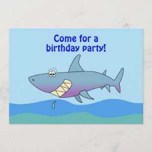 Modelo de Convites de Aniversário para Tubarão d