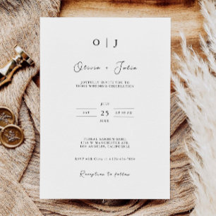 Modelo de Convites de casamento minimalista