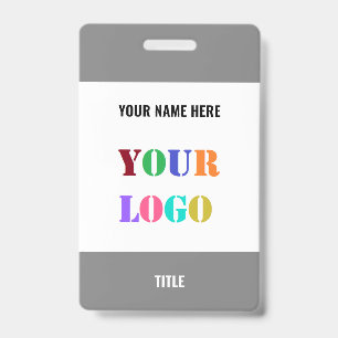 Modelo de Crachá com Nome e Logotipo Personalizado