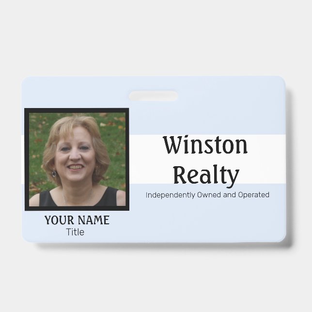 Modelo de Crachá comercial com ID de foto (Frente)