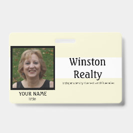 Modelo de Crachá comercial com ID de foto